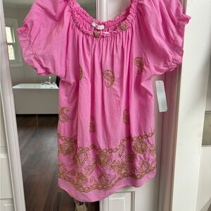 Pink Embroidered Women's Blouse